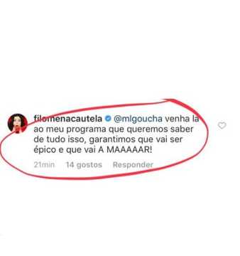 Filomena Cautela usa Instagram para desafiar Manuel Luís Goucha