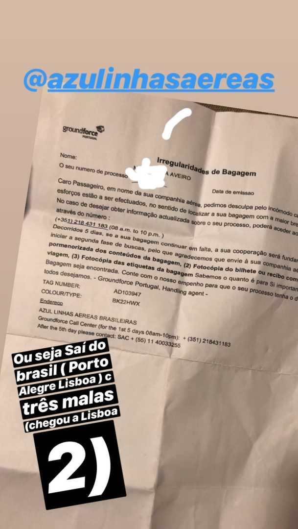 Katia Aveiro revoltada com companhia aérea