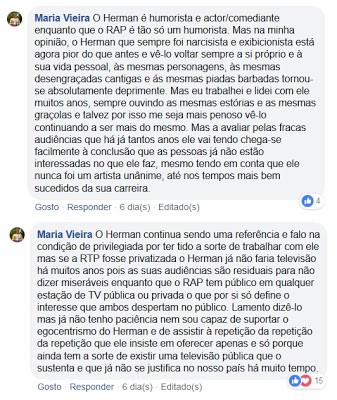 Maria Vieira rasga Herman José
