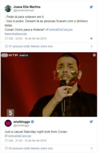 As melhores piadas à atuação de Conan Osíris no Festival RTP  da Canção