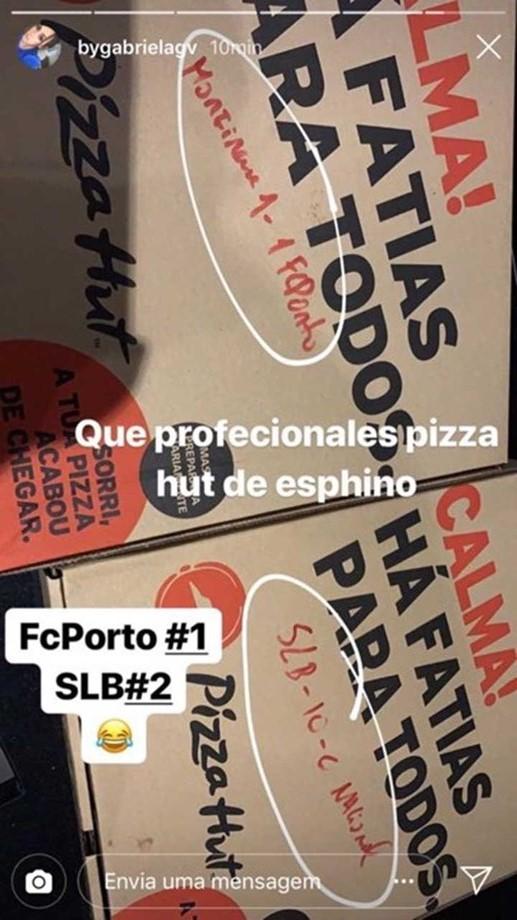 Namorada de Corona encomendou pizza e esta chega com provocação do Benfica