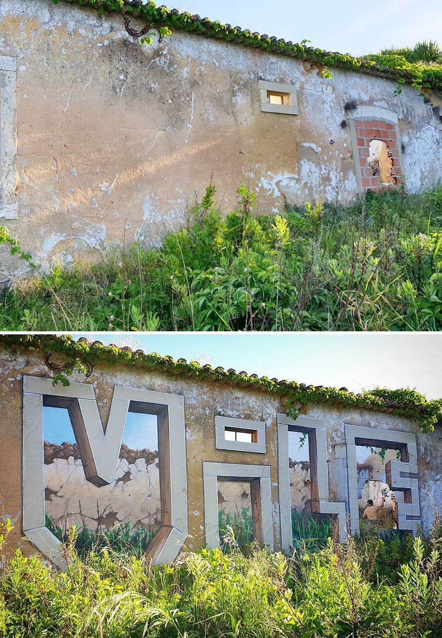 Artista português cria ilusão óptica perfeita com paredes que as transforma "transparentes"