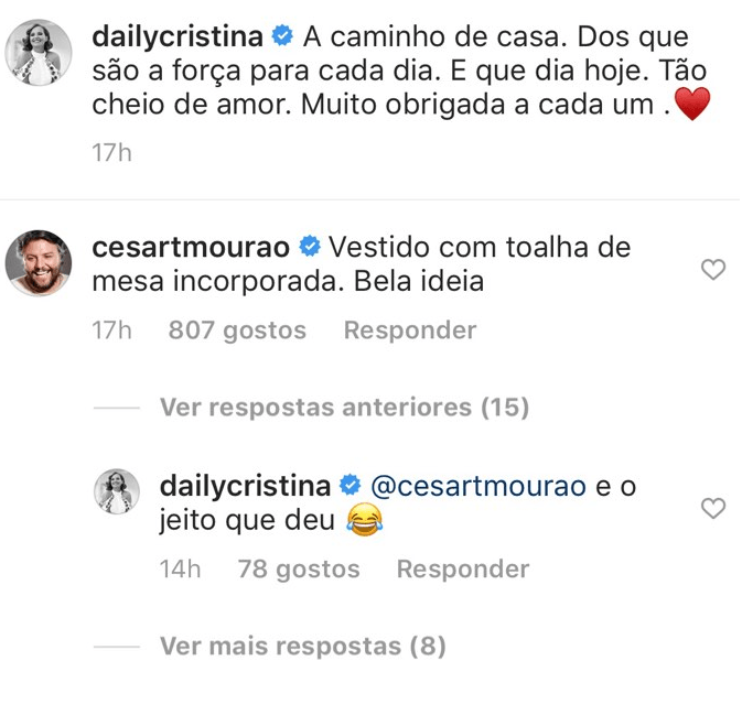 César Mourão é criticado por comentário que fez na foto de Cristina Ferreira
