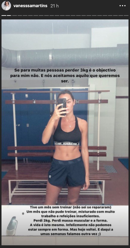 Após perder peso, Vanessa Martins revela: “Não consigo gostar…sinto-me mesmo mais magra”