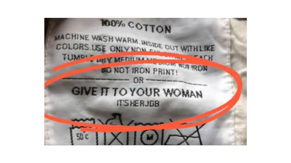 Etiquetas de roupa surgem com mensagens consideradas sexistas