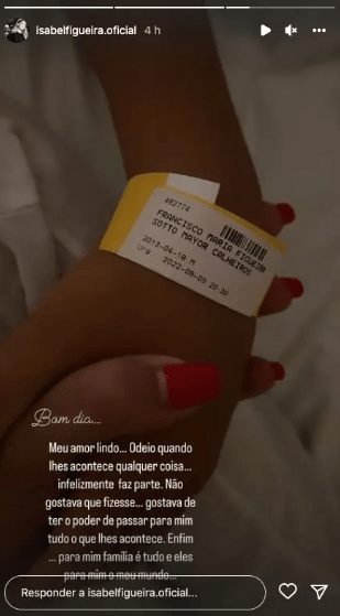 Filho de Isabel Figueira assistido no hospital: “Odeio quando lhes acontece qualquer coisa…”