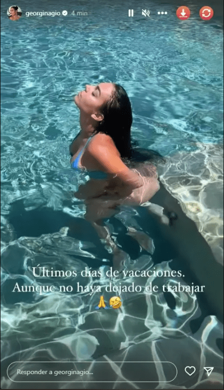 ALERTA SENSUALIDADE!  Georgina Rodríguez posa ousada na piscina