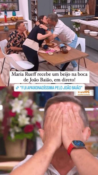 Em direto, Maria Rueff beija João Baião!