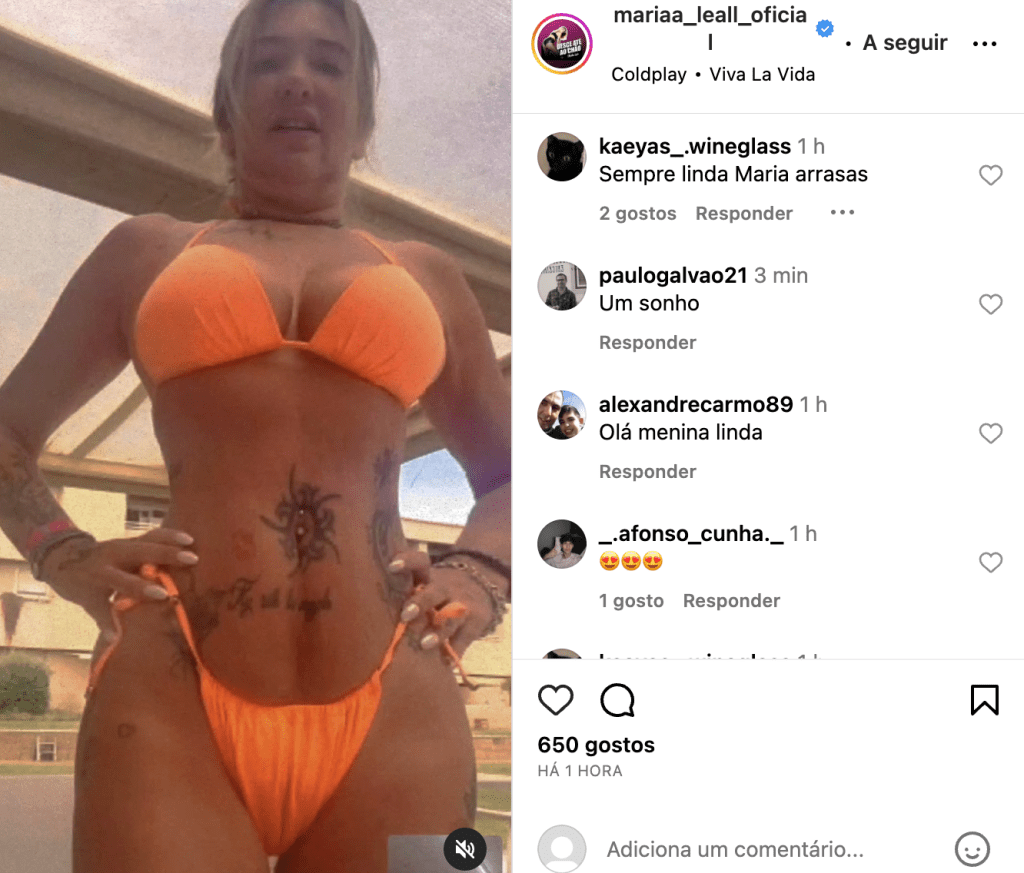 Maria Leal fez parar o instagram com fotografia em biquíni