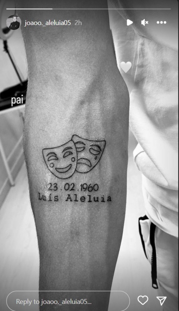 Filho de Luís Aleluia fez tatuagem emocionante em homenagem ao pai
