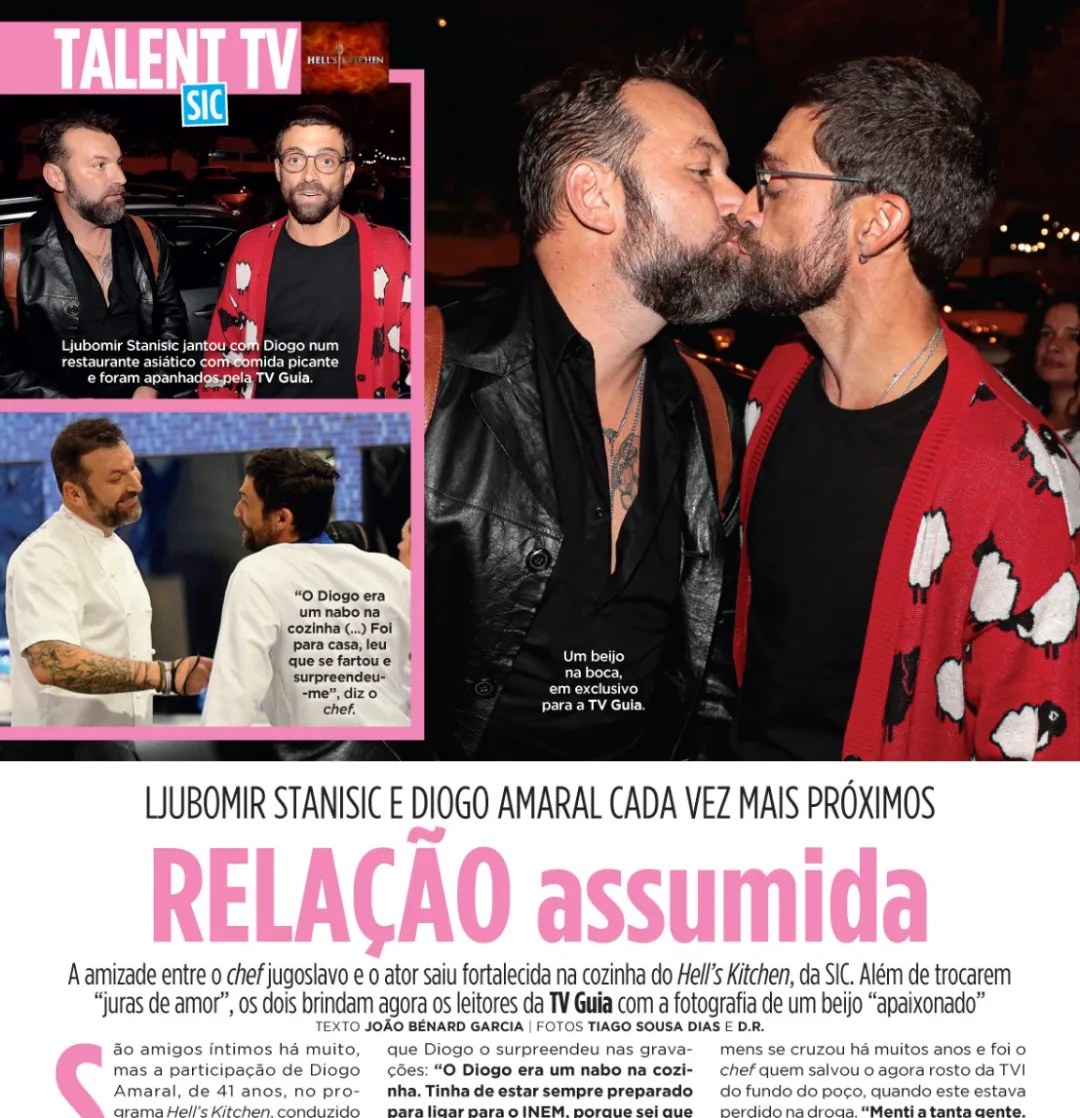 Chef Ljubomir e Diogo Amaral trocam beijo!