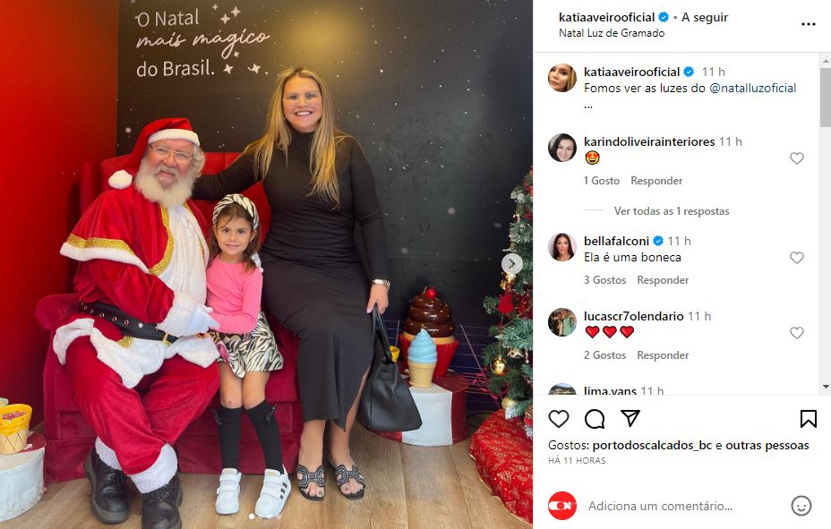Katia Aveiro leva a filha a “conhecer” o “pai natal” e derrete