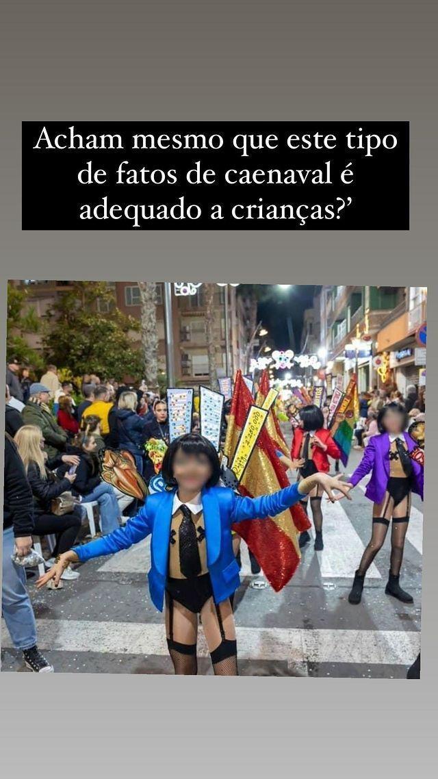 Joana Amaral Dias revoltada com foto: "Acham mesmo que este tipo de fatos de Carnaval é adequado a crianças?"