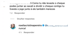 Noélia Pereira reage a ‘sugestão’ dos fãs: “O dever é oferecer-te algum dinheiro do prémio”